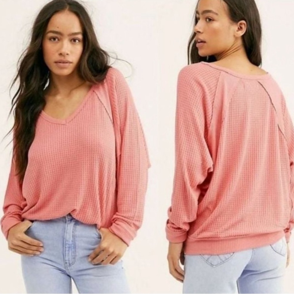 Free People Santa Clara Thermal top oversized